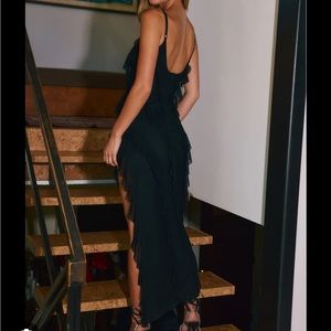 Midnight Train Ruffle maxi dress, Size S